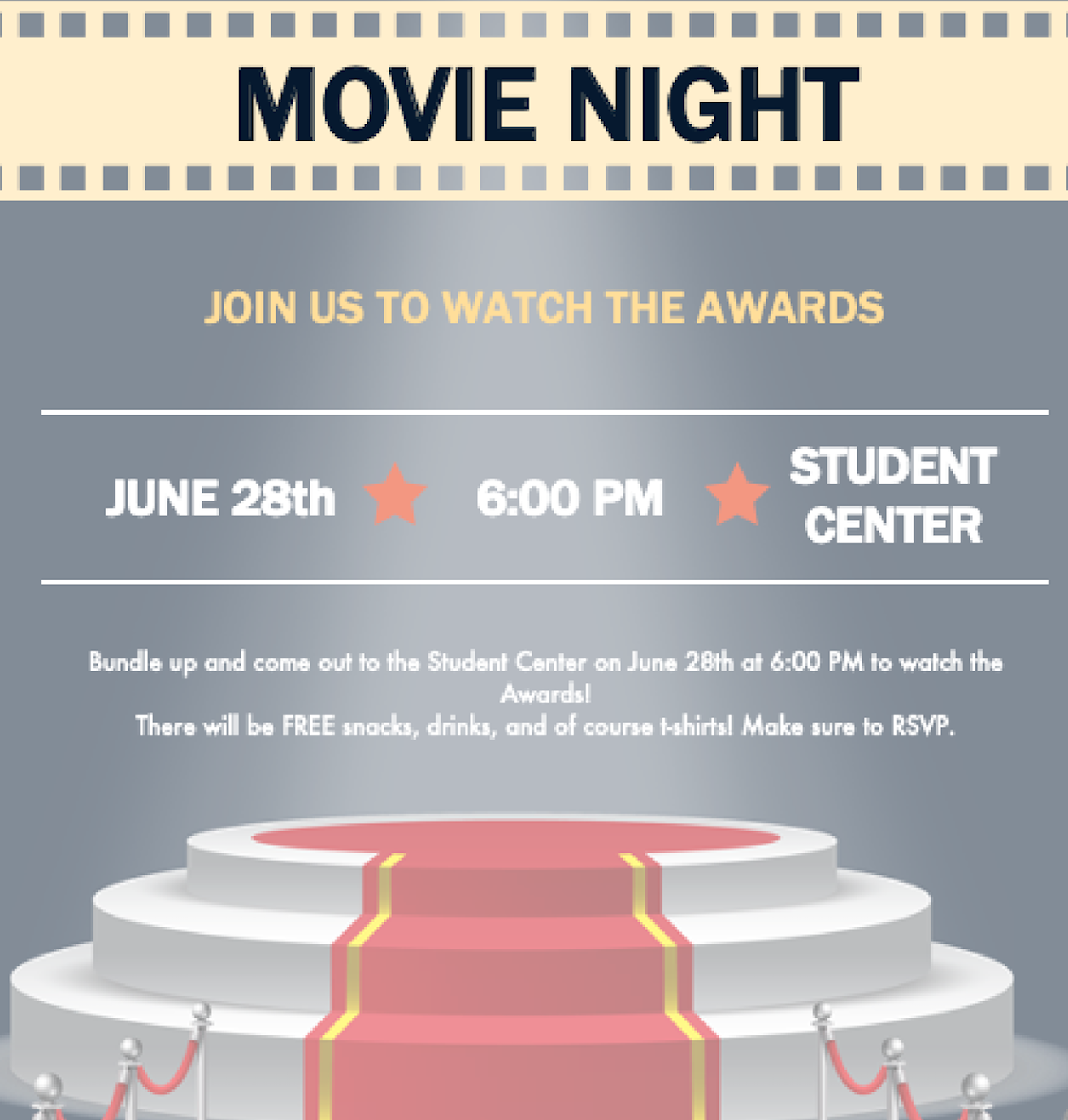Image of Text of a Campus Event