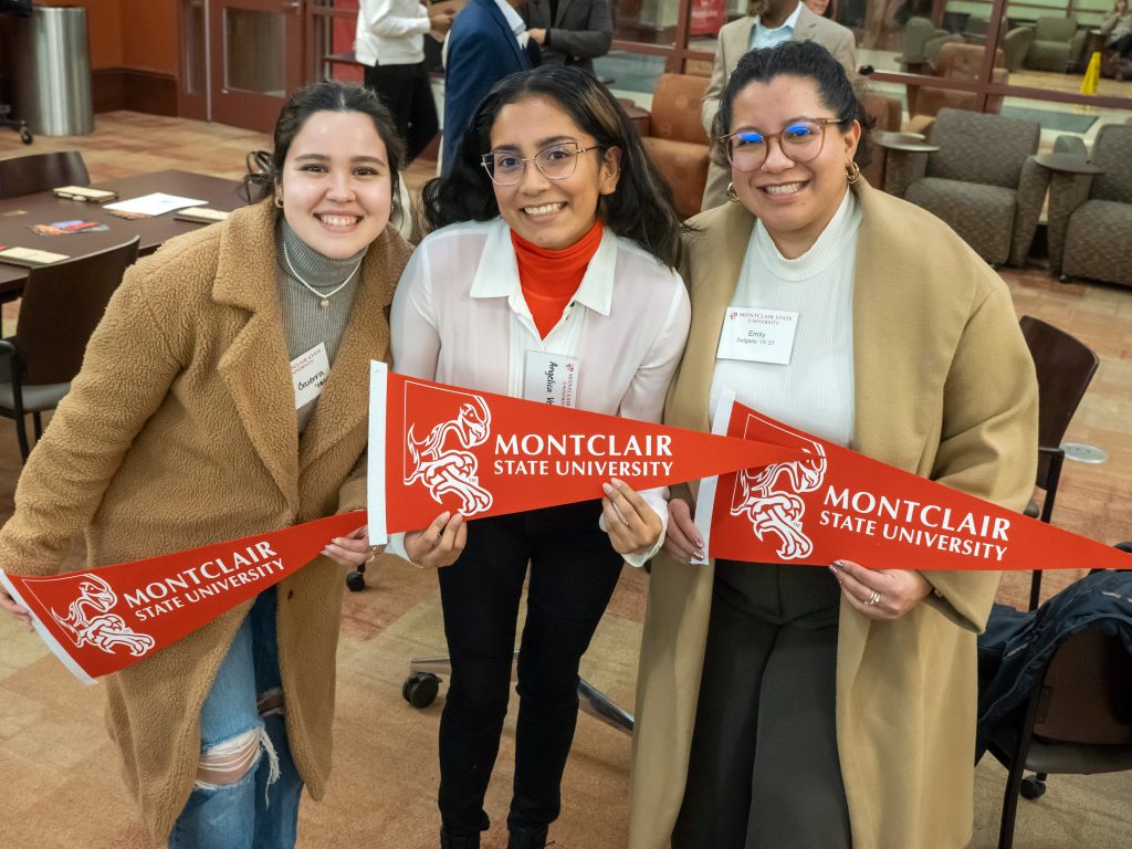 3 girls with pennants