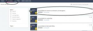 Course Library navigation for Siteimprove Academy