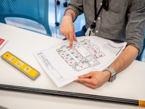 Floor plan for socially distancing in classroom