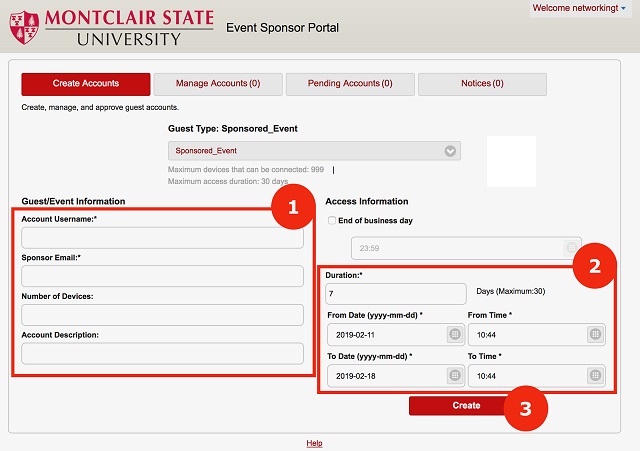 web portal screenshot