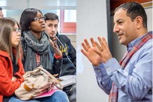Students listening to an instructor