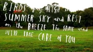 Image with "Ordinary Love" lyrics