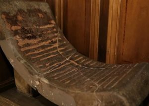 curved stone bench