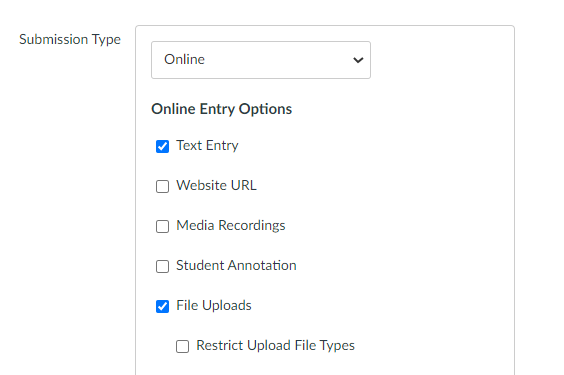 screenshot showing turnitin options