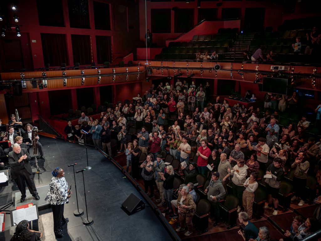 Doreen Ketchens performs with the Wind Symphony in Alexander Kasser Theater