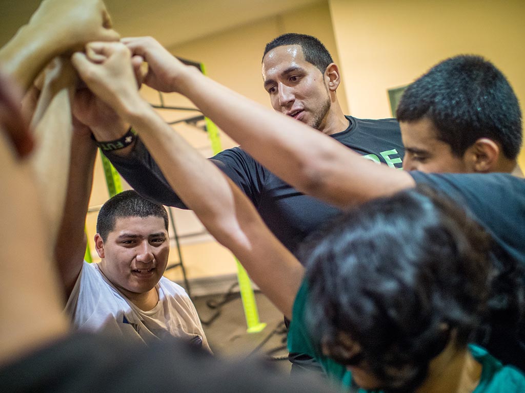 Gonzalez brings it “All In” with youths at the Center.