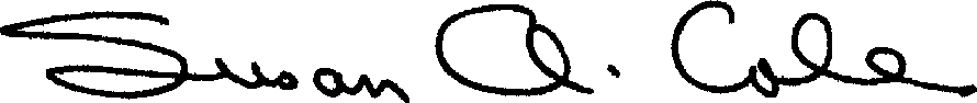 President Susan A. Cole's signature.