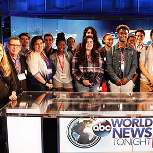 18 high-performing students from 11 New Jersey high schools from the annual Summer Journalism Workshop at ABC News studio.