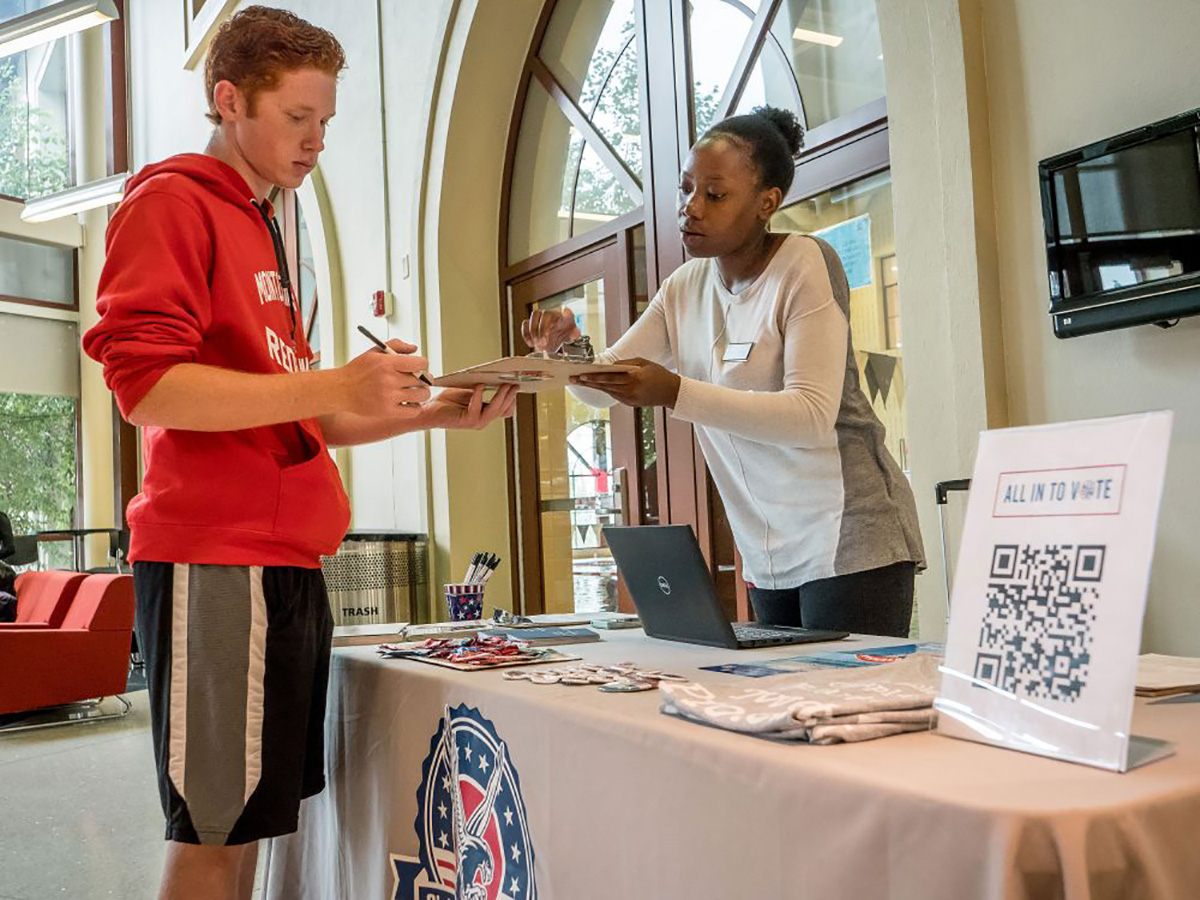 Students led a get-out-the-vote effort
