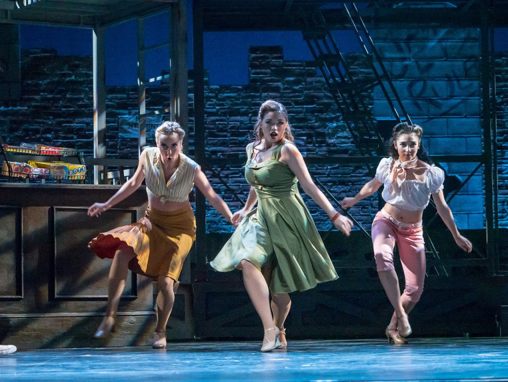 Melody Marti ’18 (right) in a Montclair State production of West Side Story.