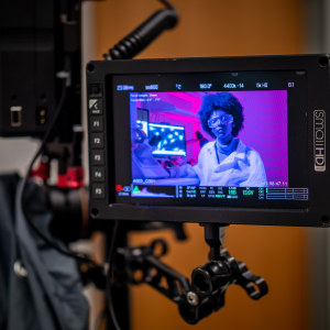 Rebecca Monsanto, a sophomore Molecular Biology major, is filmed for the University’s new brand video.