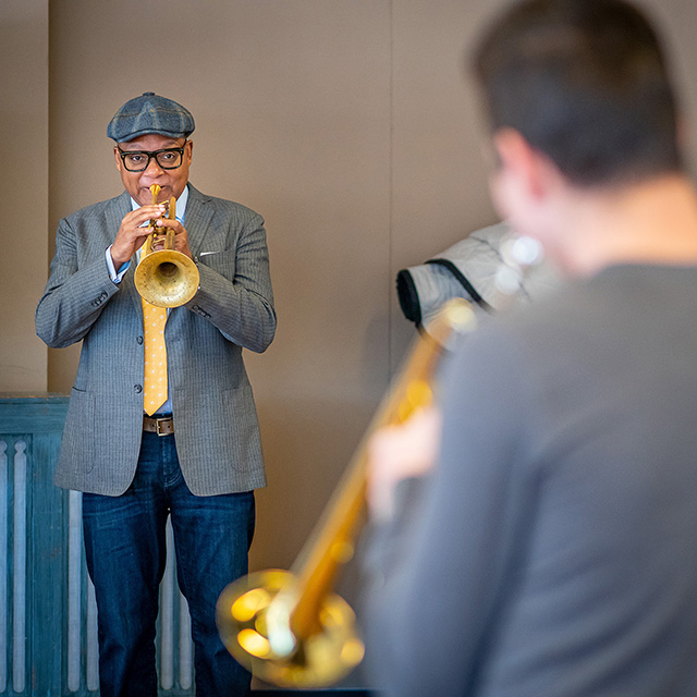 Wynton Marsalis playing trumpet