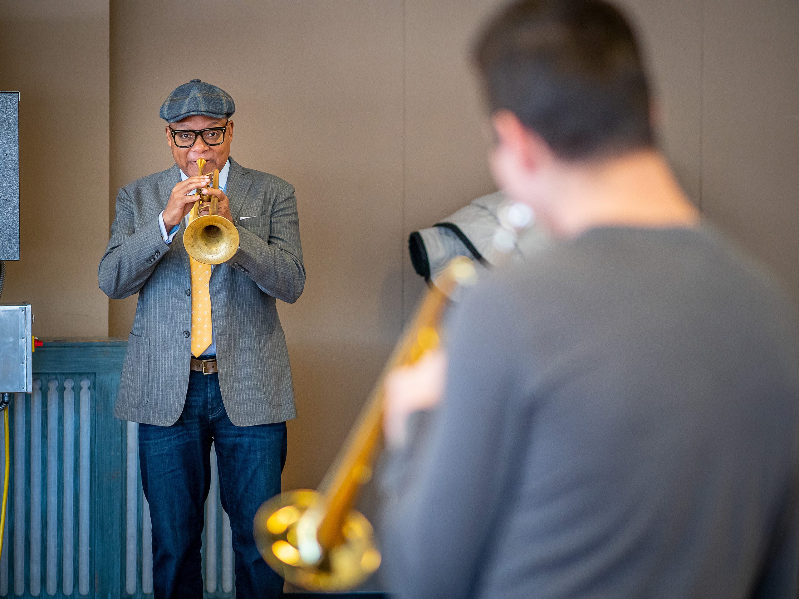 Wynton Marsalis playing trumpet