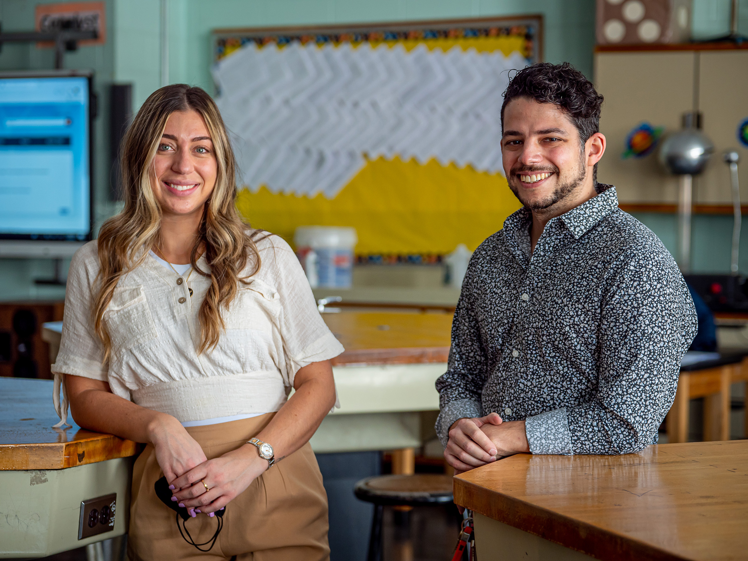 Noyce Science Scholar, Andreia Resende, and her mentor teacher, Alex Diaz