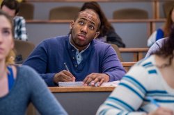 Photo of a student in class