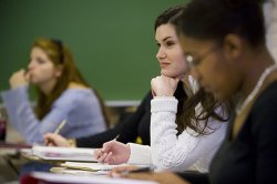 Student listening to lecture