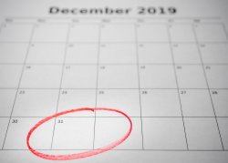 Calendar with December 31st circled