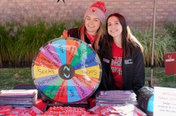 Students with pinwheel