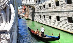 Boat on canal in Venice