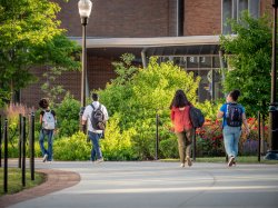 Students walking on campus