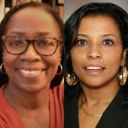 Collaged photo of Joanne Bowman ’82 and Brenda Coleman-Caldwell ’78
