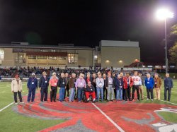 Members of the Knute Rockne Championship Team gathered on Sprague field