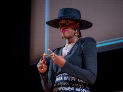 Alexandra Bernard-Simmons speaking on stage