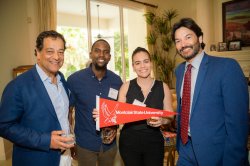 President Koppel with alumni at event