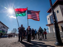 black heritage month flag raising event