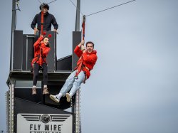Alumni on the zipline