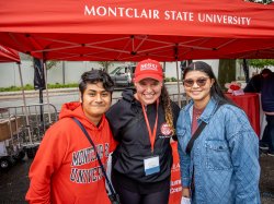 People enjoying alumni bbq