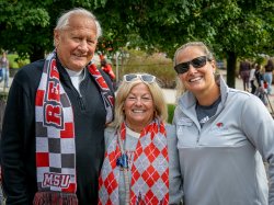 Alumni enjoying homecoming.