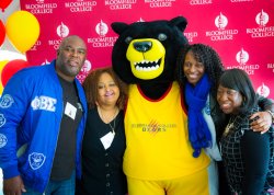 Deacon the Bear with Bloomfield alumni