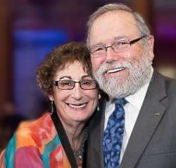 Couple poses for a photo
