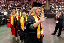 Reunion members at graduate procession