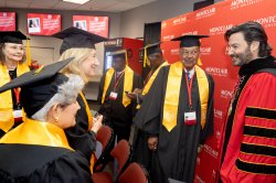 President talks to reunion attendees