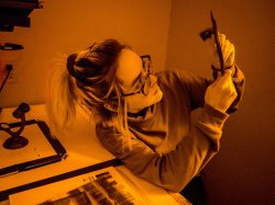Photography Student Examining Exposure of Photo
