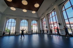 Dancers rehearsing in CART dance studio.