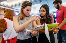 students at career fair
