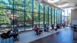 The patio in the Student Center.