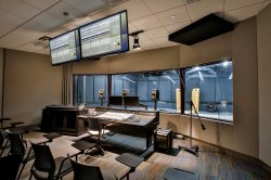 Foley recording studio control room