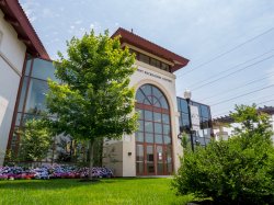exterior shot of the rec center on a sunny day