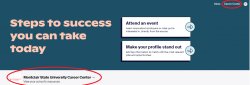Example of Student Homepage - Handshake