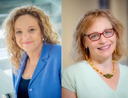 Public Health professors Lisa Lieberman (left) and Eva Goldfarb