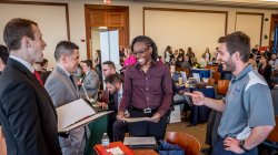 Student professionals working on resumes