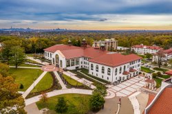 Aerial view of Cole Hall