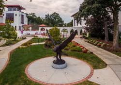 Red Hawk Statue