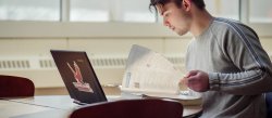 Student on computer
