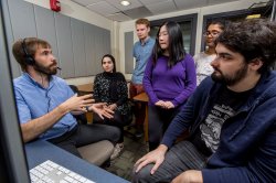 photo of students in experimental linguistics lab